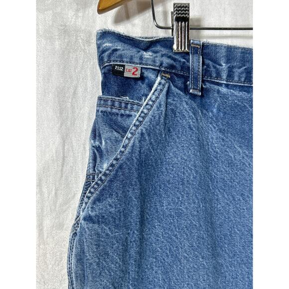 Carhartt FR Jeans 38x32 Blue Denim Carpenter FR813 Fire Resistant 2112 Cat2 - Picture 3 of 14